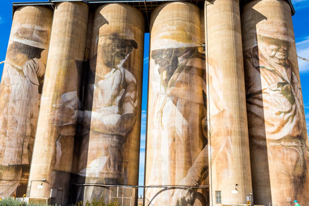 Painted silos at Brim