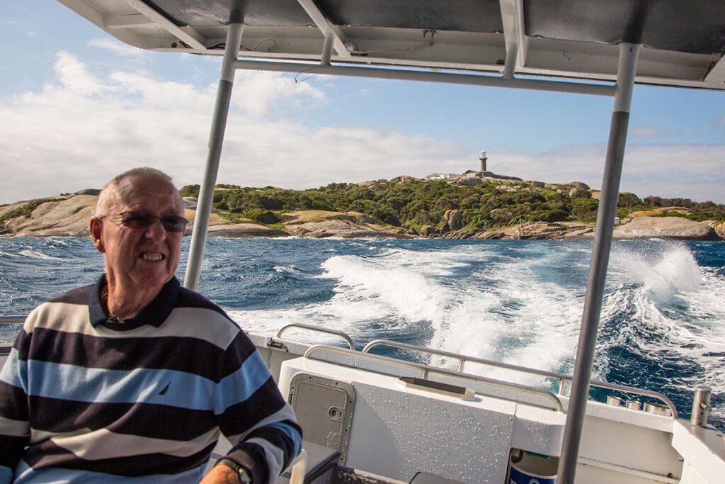 Montague Island fades into the background as we return to the mainland