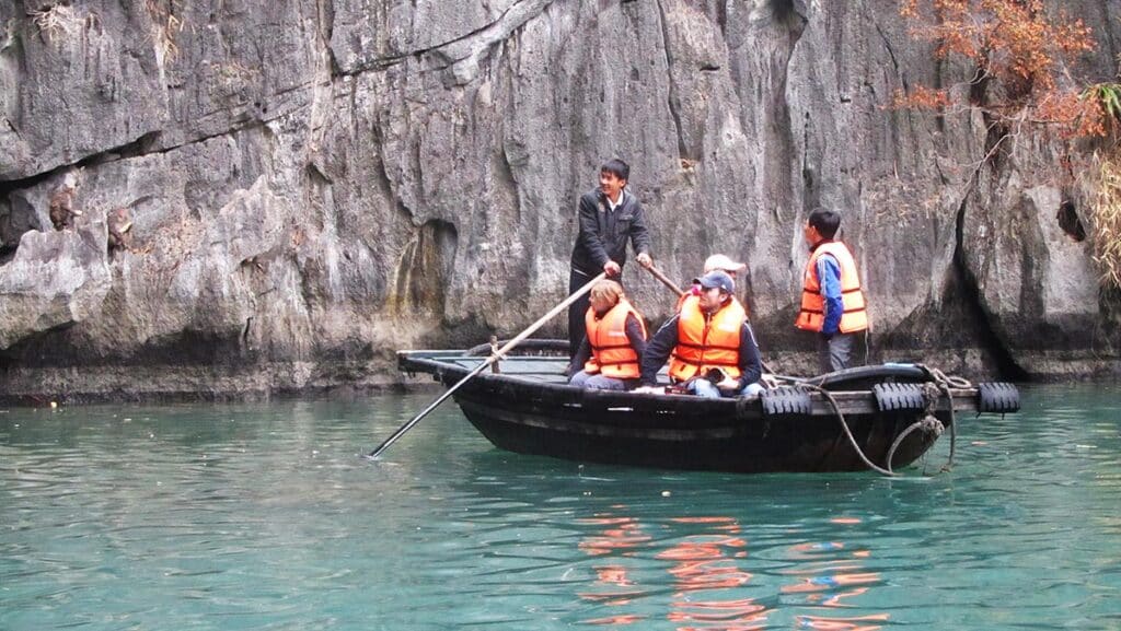 Many of the Halong Bay cruises will give you the opportunity to see the limestone islands up close.