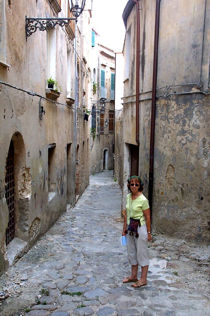 The narrow streets of Tropea reveal a history of fine architecture.