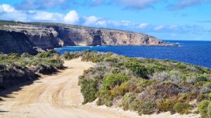 The road around the coast at the very south of the Eyre Peninsula, South Australia is called Whalers Way