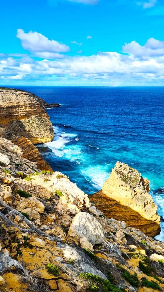 Part of the coastline along Whalers Way, a tourist drive in the south of the Eyre Peninsula, South Australia