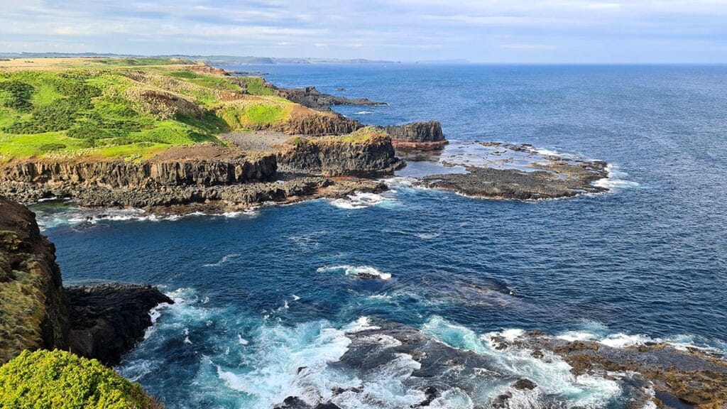 The coastline around some parts of the island is quite rugged.